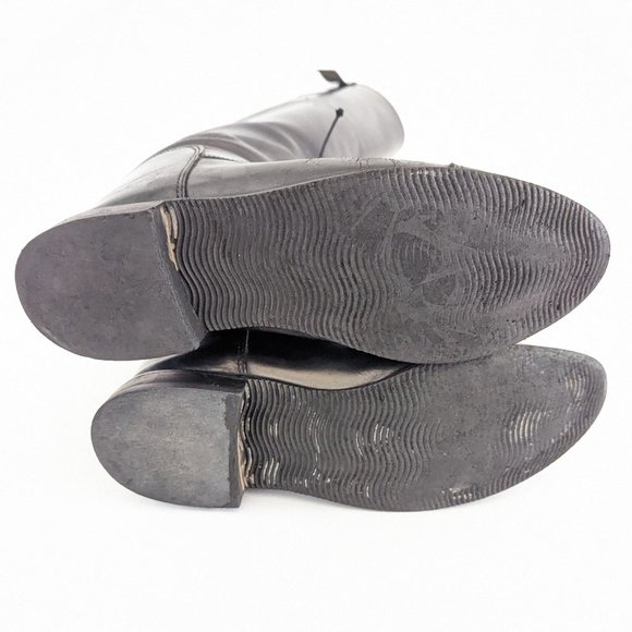 ๐ Vintage Leather Laced Wide Calf Riding Boots - Men's Size 9.5 Extra Wide ๐ - Picture 7 of 10